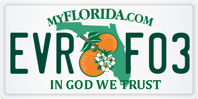 FL license plate EVRF03