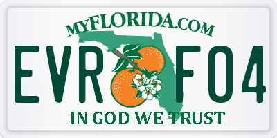 FL license plate EVRF04