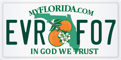 FL license plate EVRF07