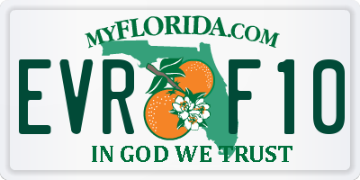 FL license plate EVRF10