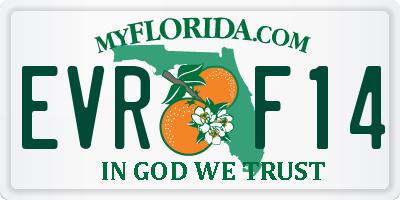 FL license plate EVRF14