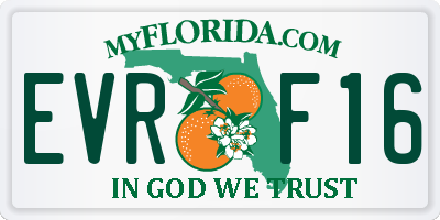 FL license plate EVRF16