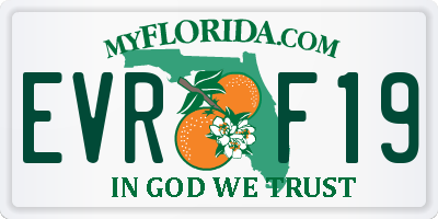 FL license plate EVRF19