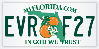 FL license plate EVRF27
