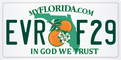 FL license plate EVRF29