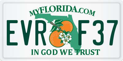 FL license plate EVRF37