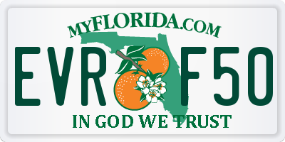 FL license plate EVRF50