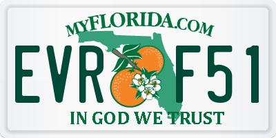 FL license plate EVRF51