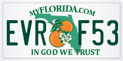 FL license plate EVRF53