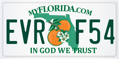FL license plate EVRF54