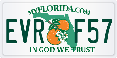 FL license plate EVRF57