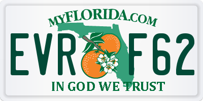 FL license plate EVRF62