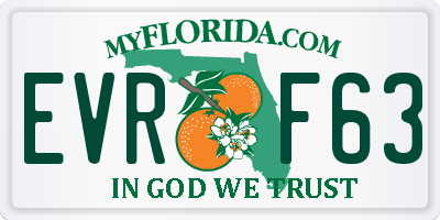 FL license plate EVRF63
