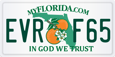 FL license plate EVRF65