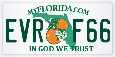 FL license plate EVRF66