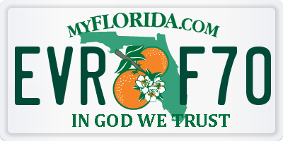 FL license plate EVRF70