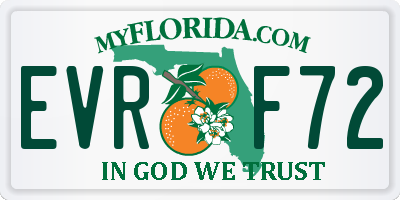 FL license plate EVRF72