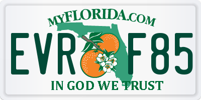 FL license plate EVRF85