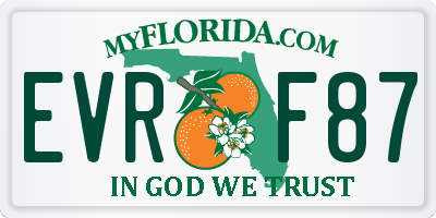 FL license plate EVRF87