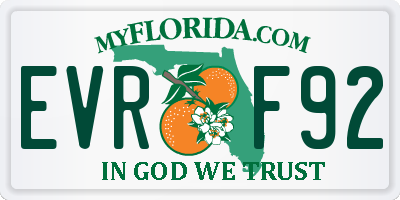 FL license plate EVRF92