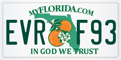 FL license plate EVRF93