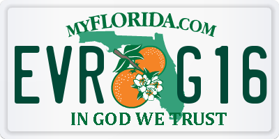 FL license plate EVRG16