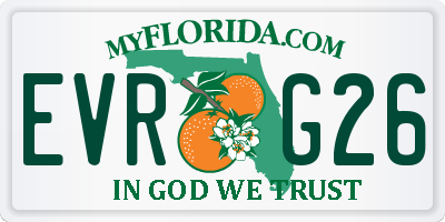FL license plate EVRG26