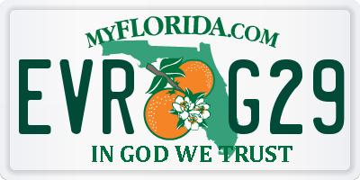 FL license plate EVRG29