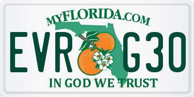 FL license plate EVRG30