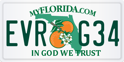 FL license plate EVRG34