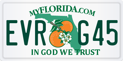 FL license plate EVRG45