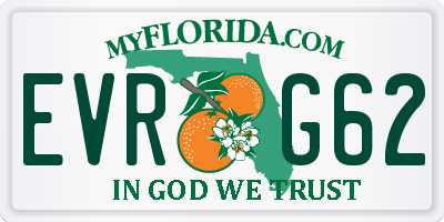 FL license plate EVRG62