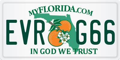 FL license plate EVRG66