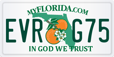 FL license plate EVRG75