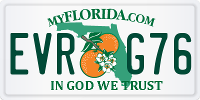 FL license plate EVRG76
