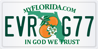 FL license plate EVRG77