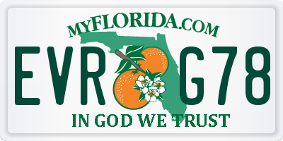 FL license plate EVRG78