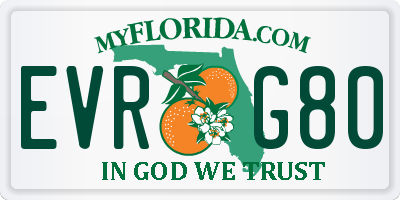FL license plate EVRG80