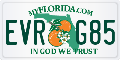 FL license plate EVRG85