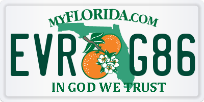 FL license plate EVRG86