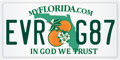 FL license plate EVRG87