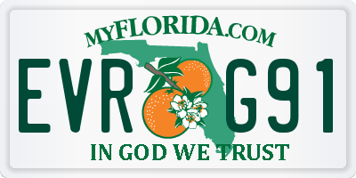 FL license plate EVRG91