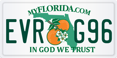 FL license plate EVRG96