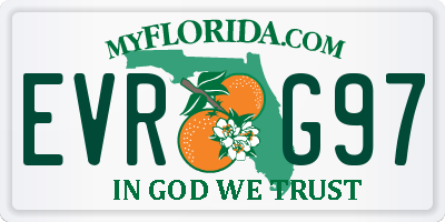 FL license plate EVRG97