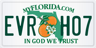 FL license plate EVRH07
