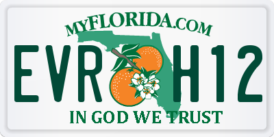 FL license plate EVRH12