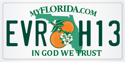 FL license plate EVRH13