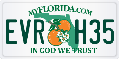 FL license plate EVRH35