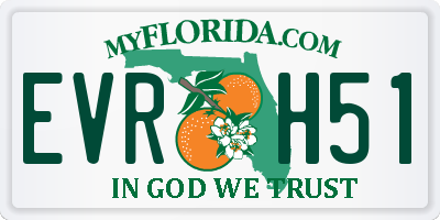FL license plate EVRH51