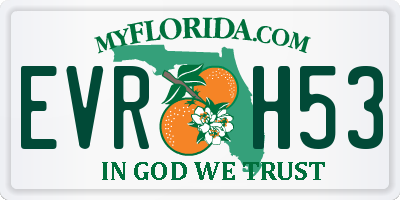 FL license plate EVRH53